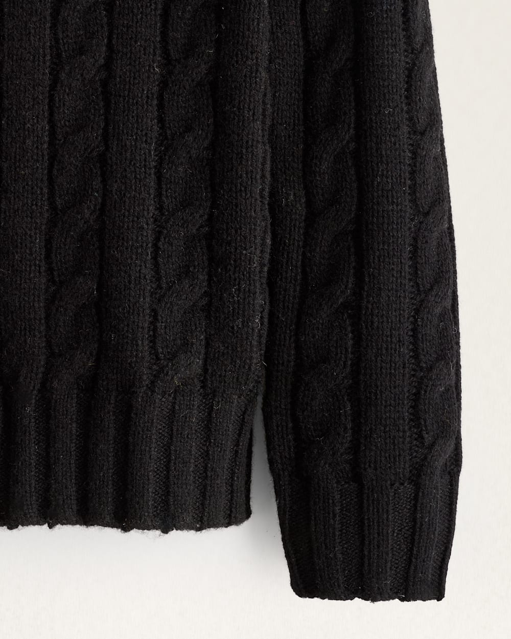 ALTERNATE VIEW OF WOMEN'S SHETLAND COLLECTION FISHERMAN CARDIGAN IN BLACK image number 3