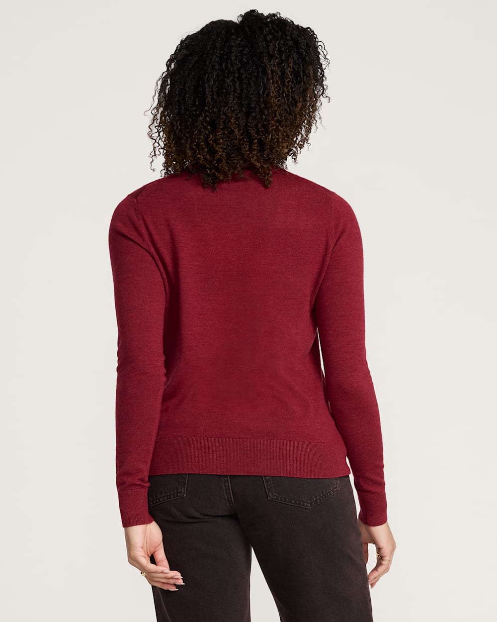 ALTERNATE VIEW OF WOMEN'S MERINO TURTLENECK IN RED DAHLIA image number 2