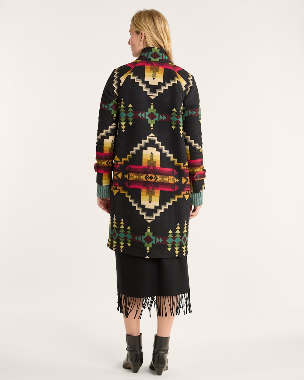 ALTERNATE VIEW OF WOMEN'S FOUR CORNERS ARCHIVE BLANKET COAT IN OXFORD image number 3
