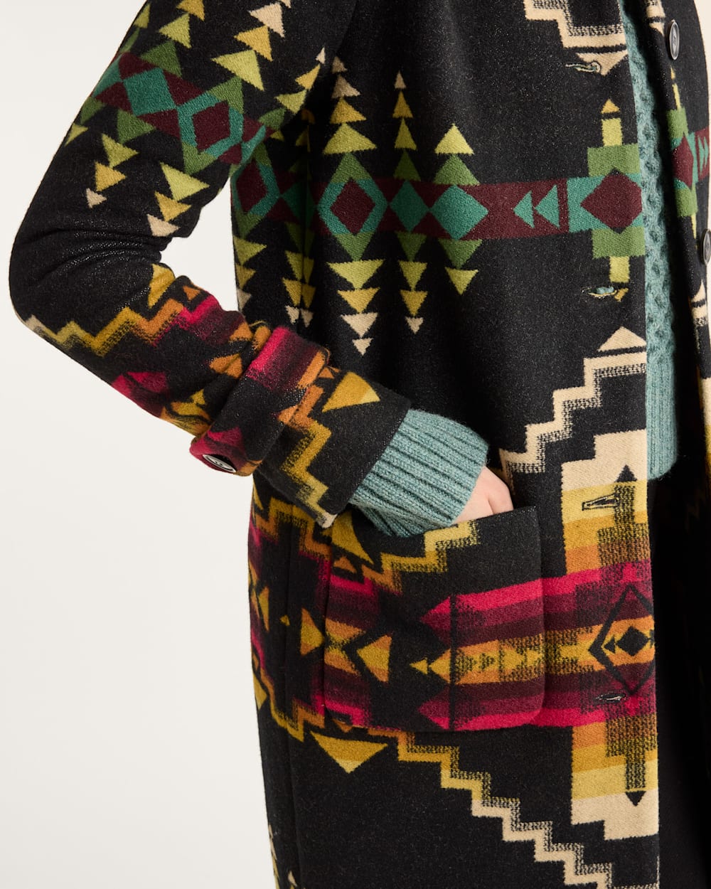 ALTERNATE VIEW OF WOMEN'S FOUR CORNERS ARCHIVE BLANKET COAT IN OXFORD image number 5
