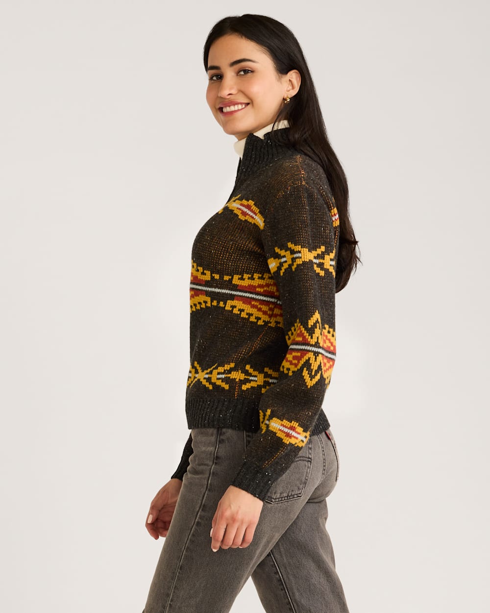 Shop Women s Quarter Zip Merino Sweater for Classic Softness Pendleton
