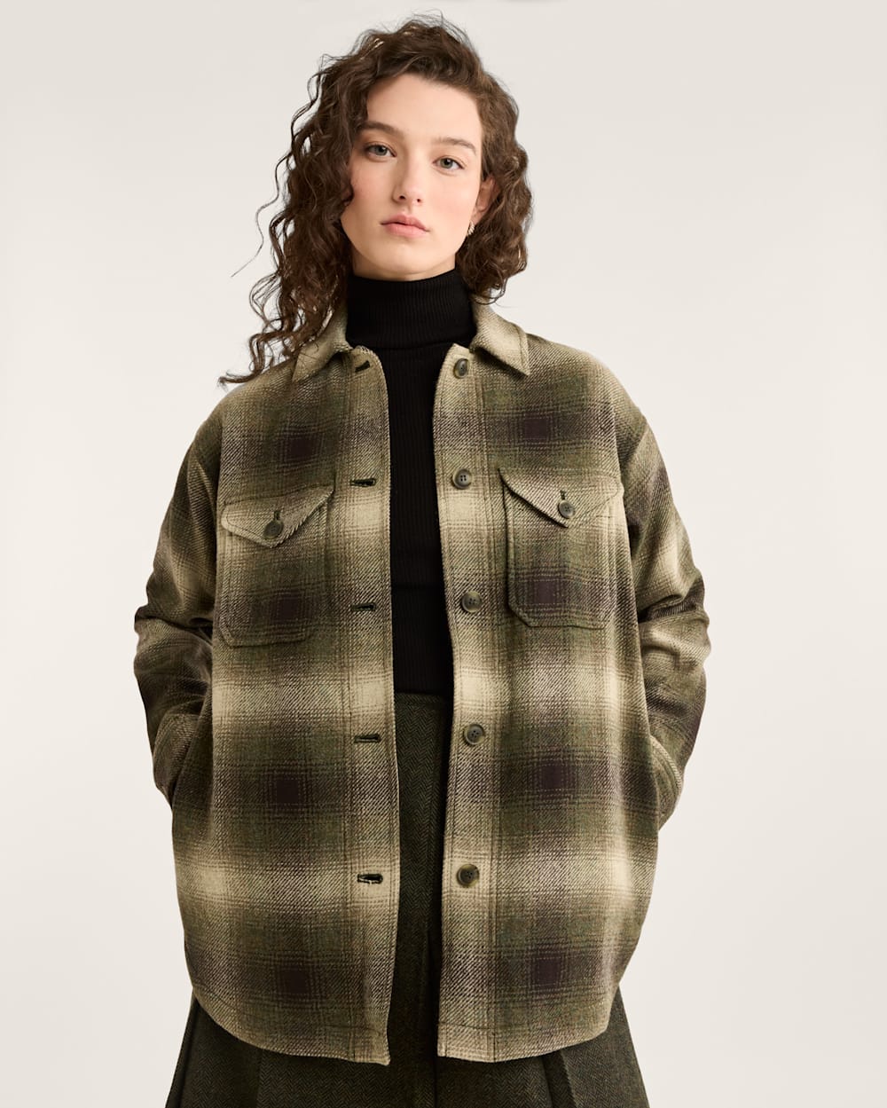 Wool shirt jacket women online
