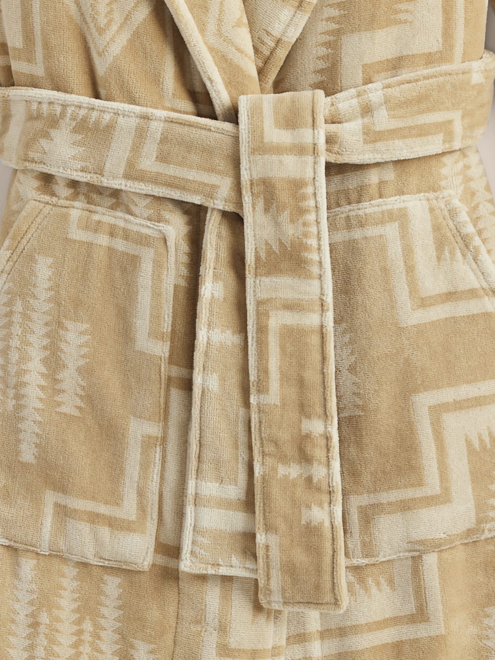 ALTERNATE VIEW OF WOMEN'S HARDING COTTON TERRY VELOUR ROBE IN SANDSHELL image number 3