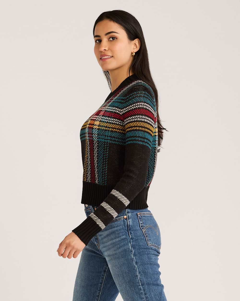 Plaid sweater womens shop