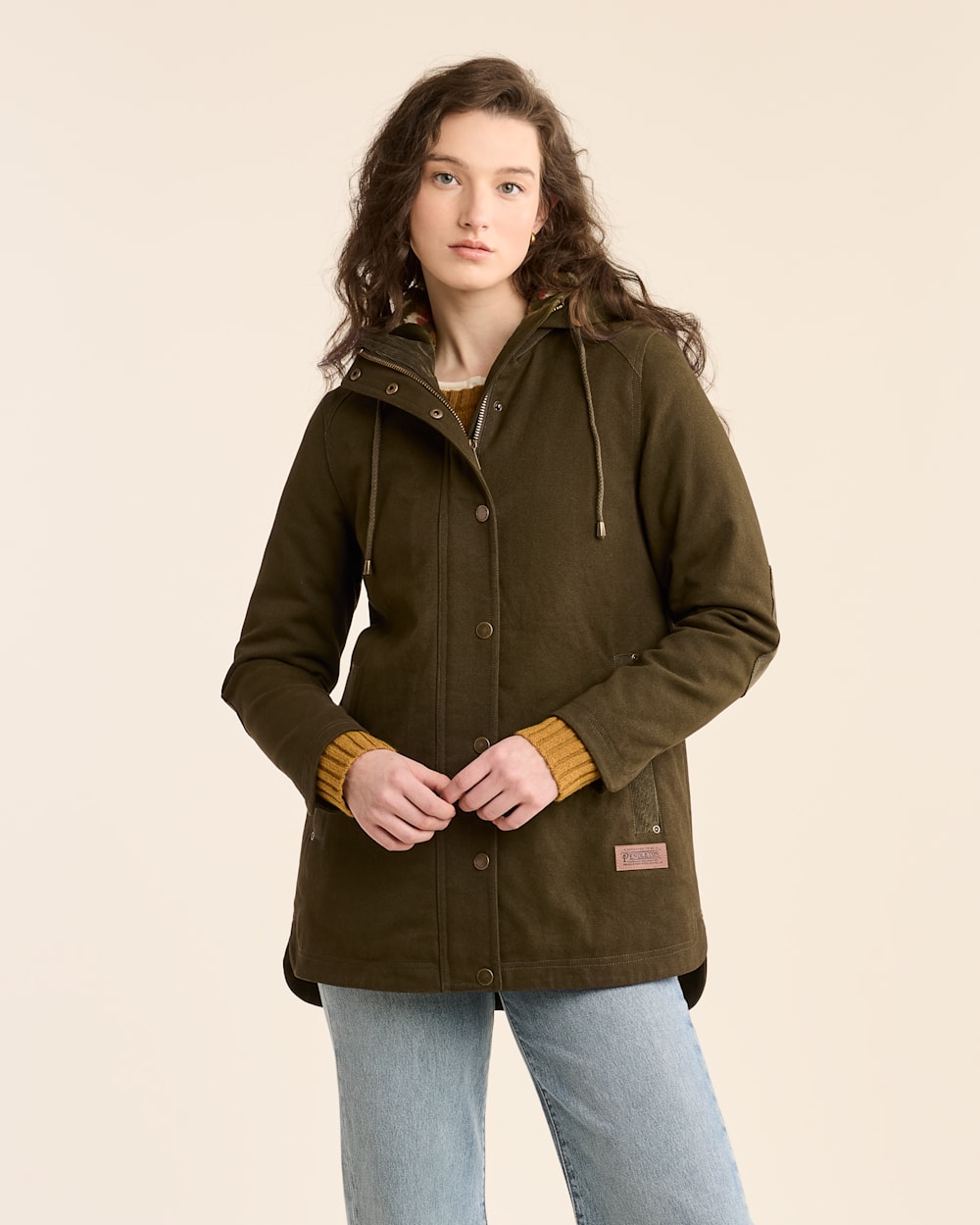 ALTERNATE VIEW OF WOMEN'S CEDAR CREEK CANVAS PARKA IN DARK OLIVE image number 2