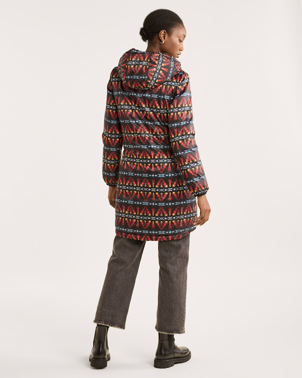ALTERNATE VIEW OF WOMEN'S TUCSON LONG REVERSIBLE PARKA IN BLACK MULTI image number 4