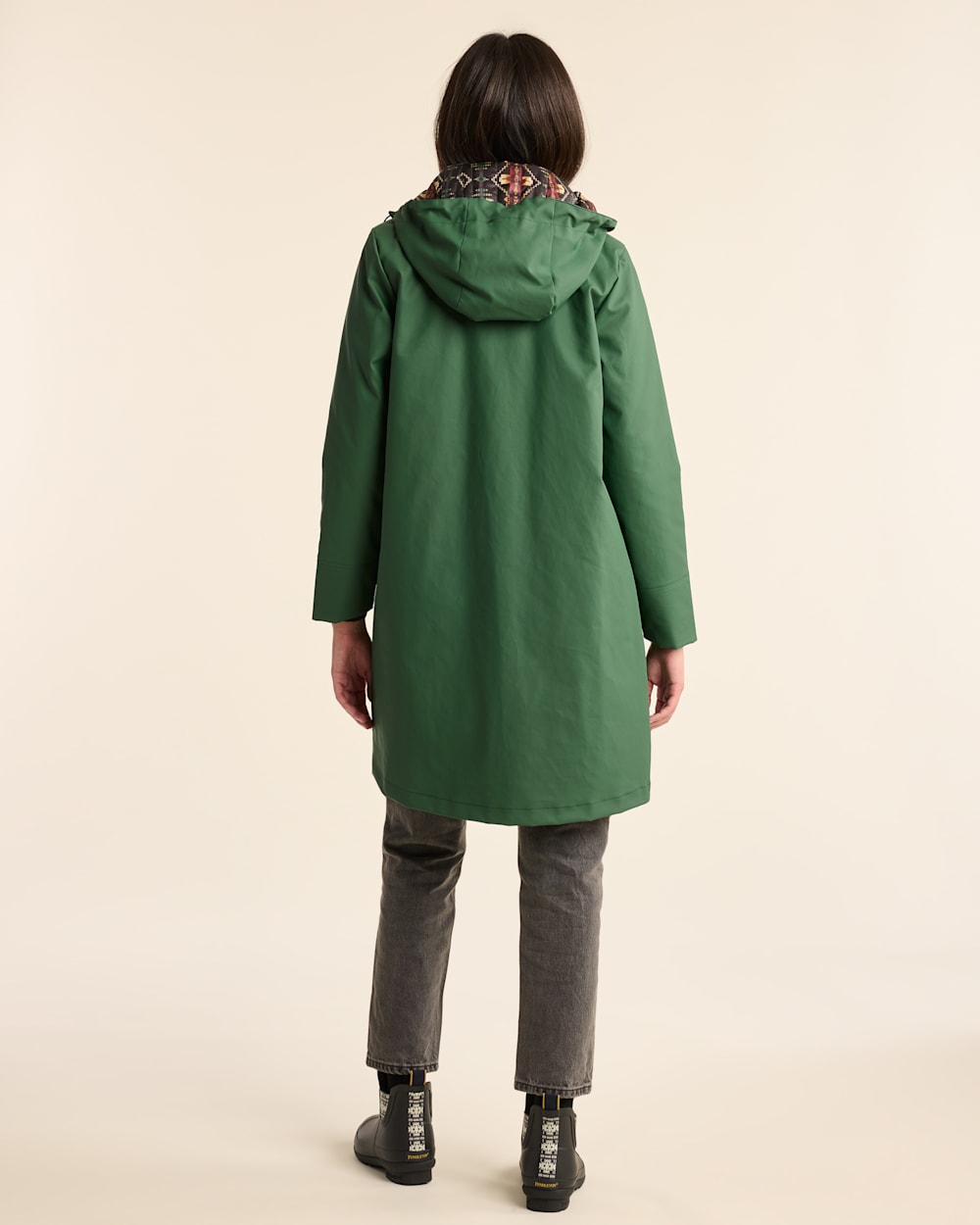 ALTERNATE VIEW OF WOMEN'S VICTORIA A-LINE SLICKER IN HUNTER image number 3