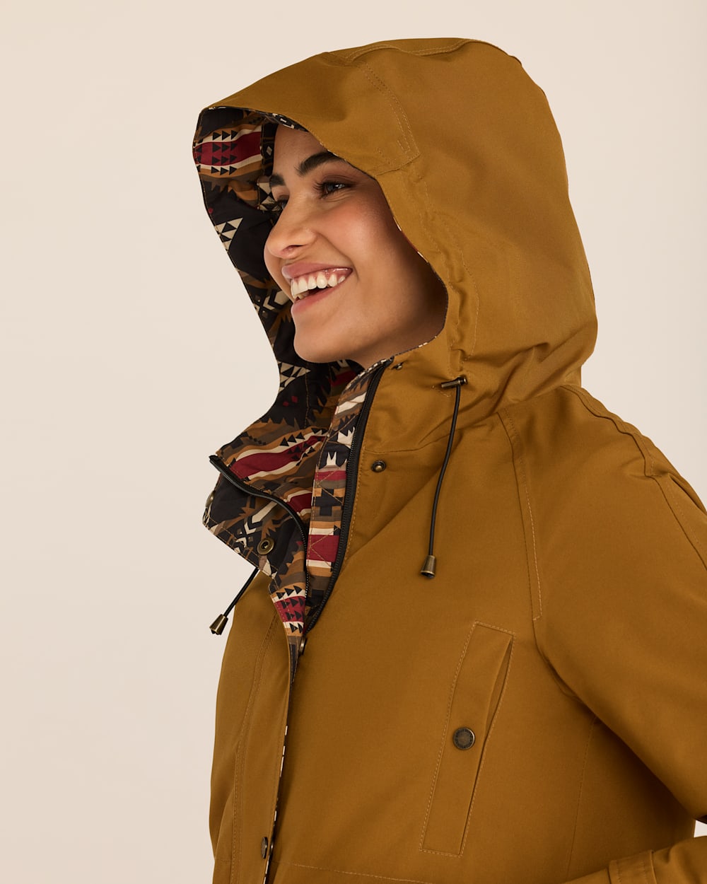 ALTERNATE VIEW OF WOMEN'S BRIDGEPORT HOODED PARKA IN DARK BRONZE image number 6