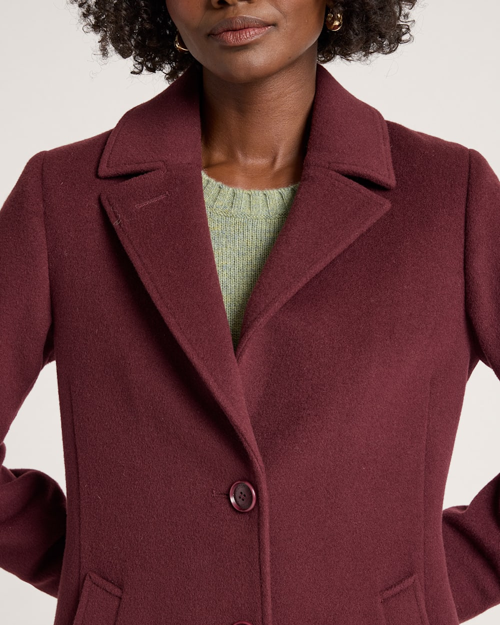 ALTERNATE VIEW OF WOMEN'S LOMBARD WOOL WALKER COAT IN MERLOT image number 4