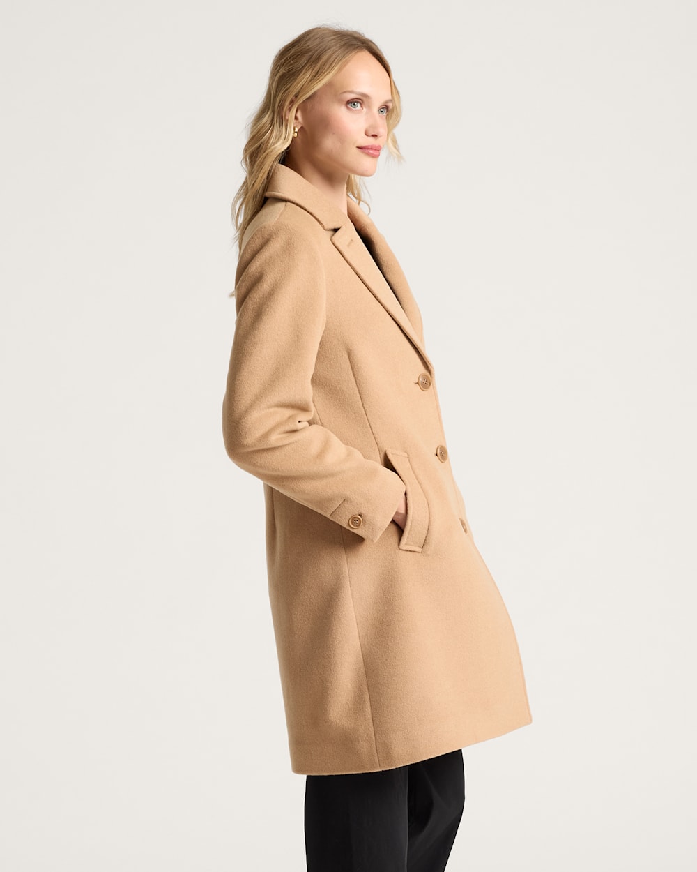 ALTERNATE VIEW OF WOMEN'S LOMBARD WOOL WALKER COAT IN ICED LATTE image number 3