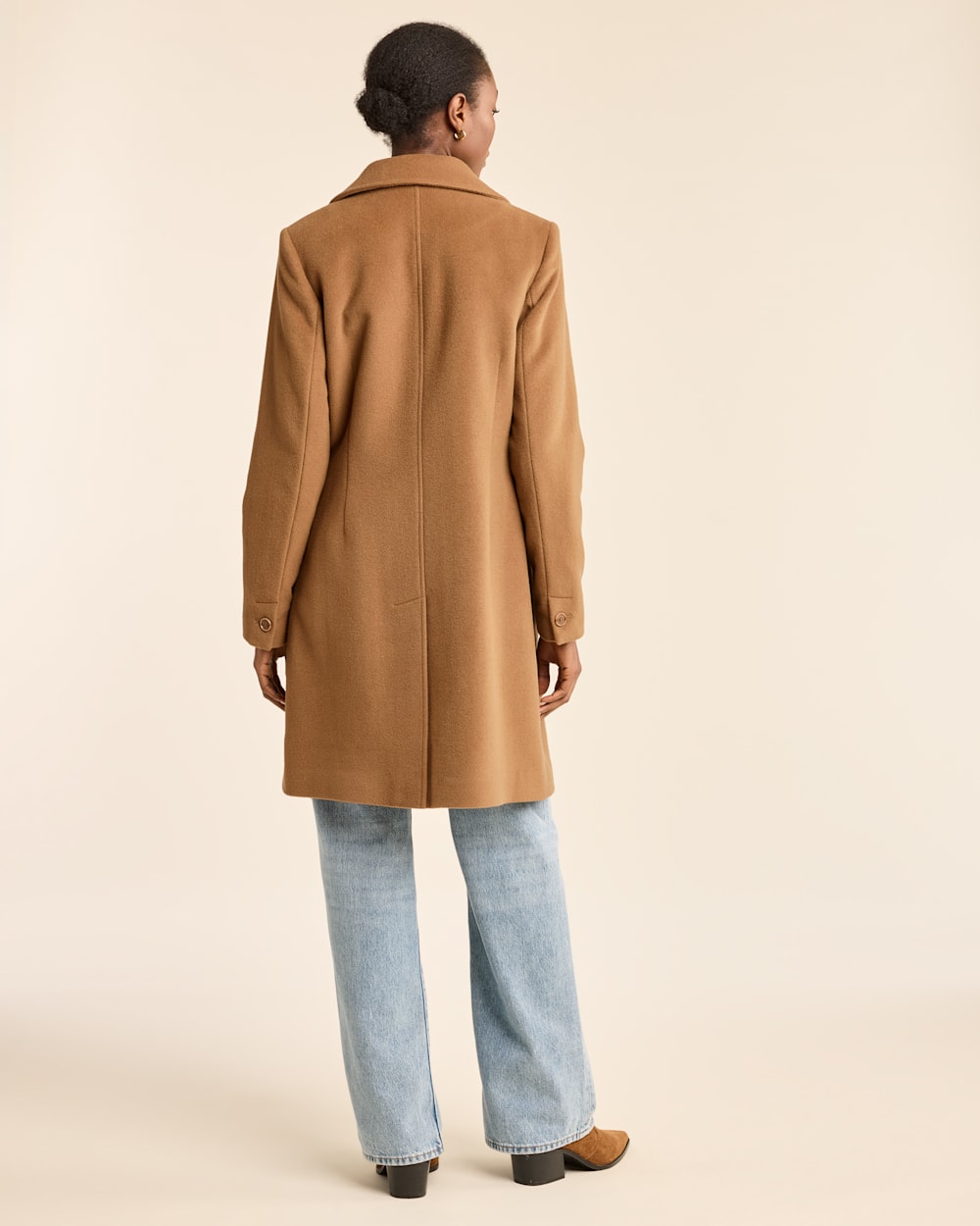 ALTERNATE VIEW OF WOMEN'S LOMBARD WOOL WALKER COAT IN CAMEL image number 3