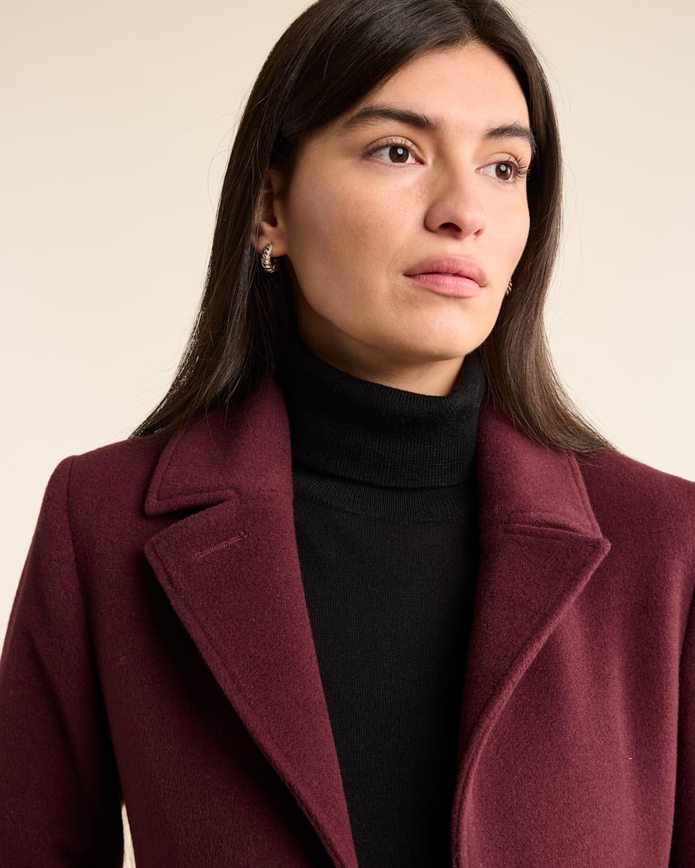 ALTERNATE VIEW OF WOMEN'S LOMBARD WOOL WALKER COAT IN MERLOT image number 5