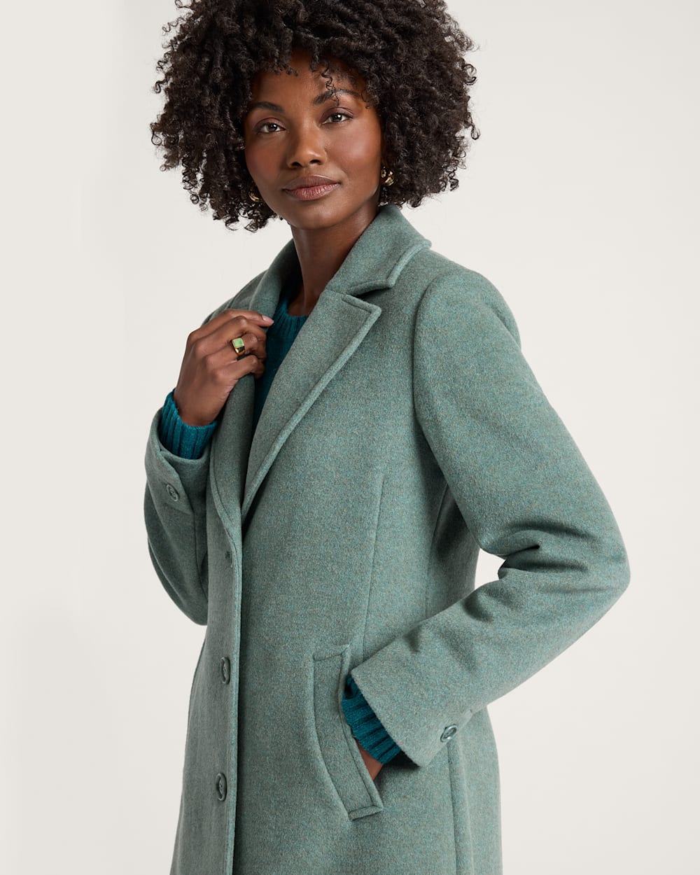 ALTERNATE VIEW OF WOMEN'S LOMBARD WOOL WALKER COAT IN SHALE image number 4