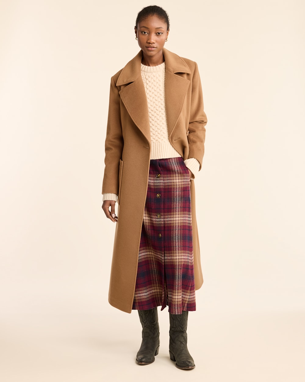 ALTERNATE VIEW OF WOMEN'S NOB HILL WOOL WRAP COAT IN CAMEL image number 5