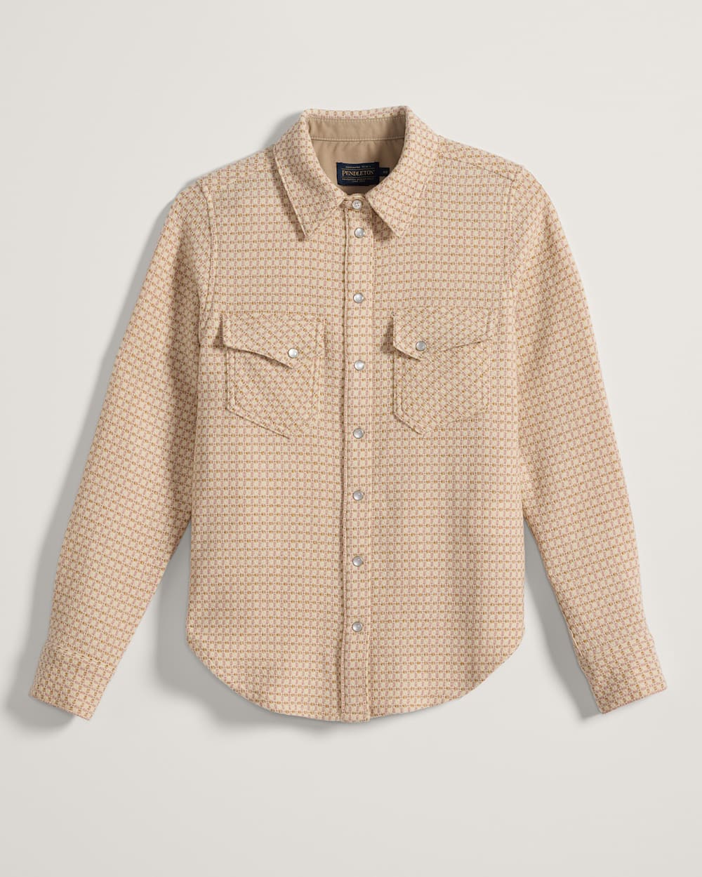 ALTERNATE VIEW OF WOMEN'S PLAID GAMBLER SHIRT IN ROSE TEXTURED CHECK image number 5