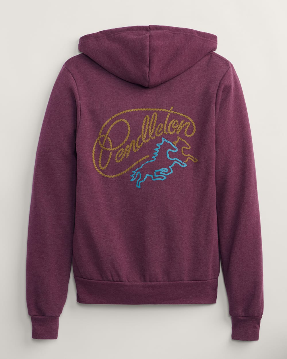 ALTERNATE VIEW OF WOMEN'S ROPE GRAPHIC ZIP HOODIE IN MAROON HEATHER image number 2