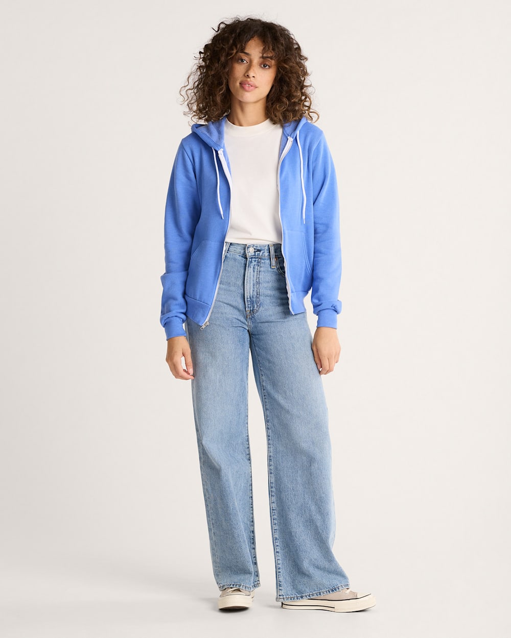 ALTERNATE VIEW OF WOMEN'S HARDING GRAPHIC ZIP HOODIE IN BLUE HEATHER image number 4