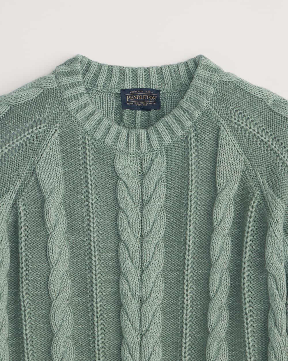 ALTERNATE VIEW OF WOMEN'S COTTON CABLE SWEATER IN SAGE image number 2