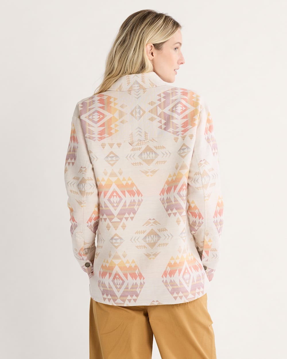 ALTERNATE VIEW OF WOMEN'S ARCADIA FLANNEL POPOVER SHIRT IN TAN AGATE BEACH image number 2