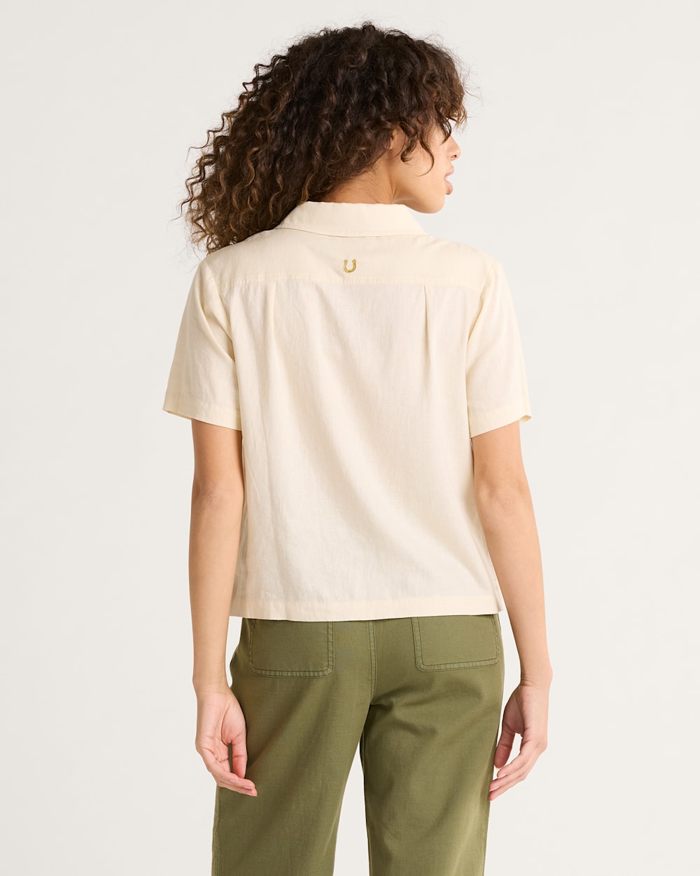 ALTERNATE VIEW OF WOMEN'S EMBROIDERED LINEN SHIRT IN NATURAL image number 2