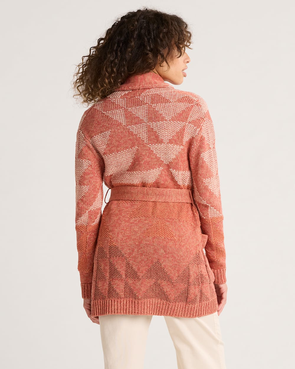 ALTERNATE VIEW OF WOMEN'S MONTEREY BELTED COTTON CARDIGAN IN RUST SUNSET image number 2