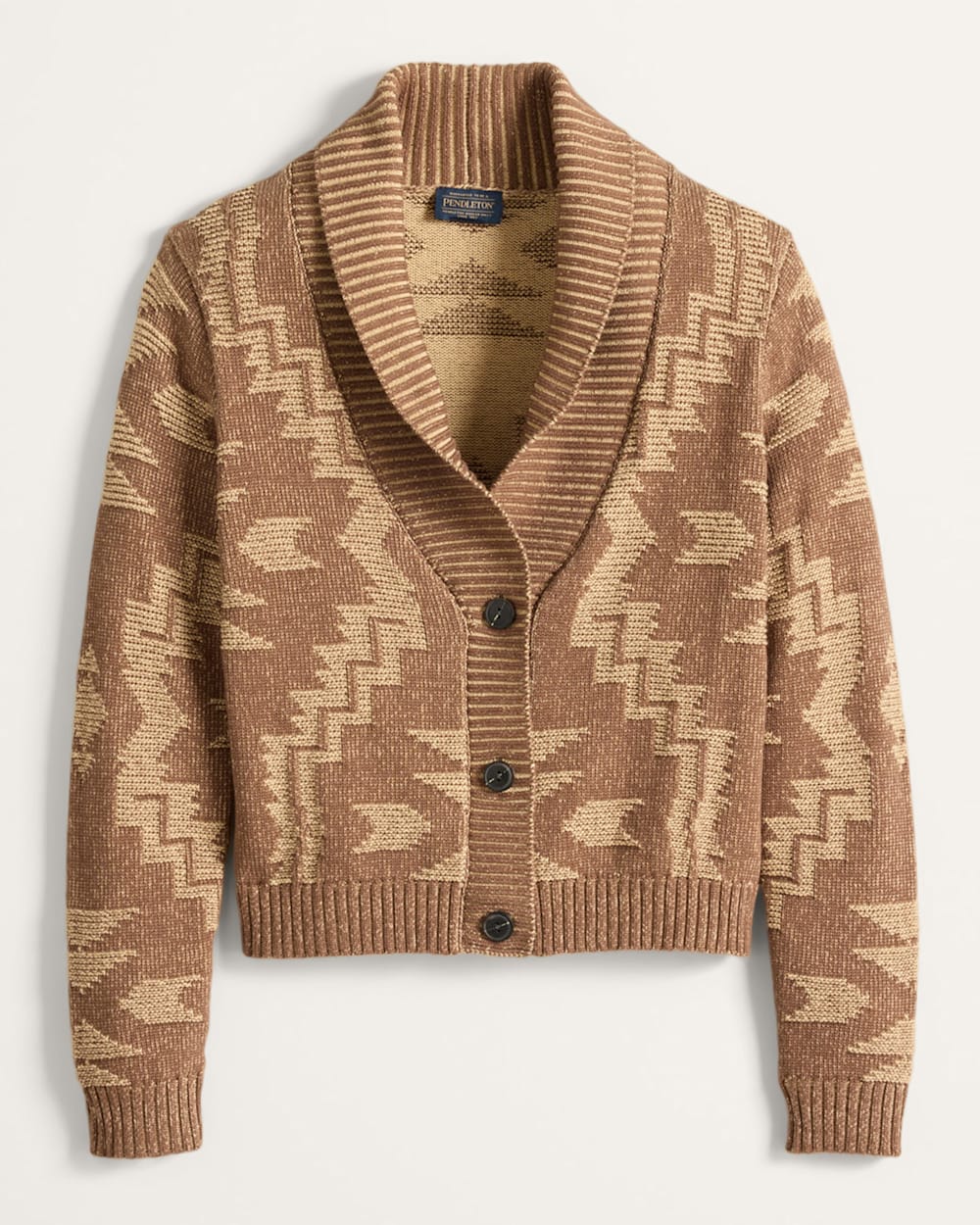 WOMEN'S TEXTURED COTTON CARDIGAN IN NUTMEG image number 1