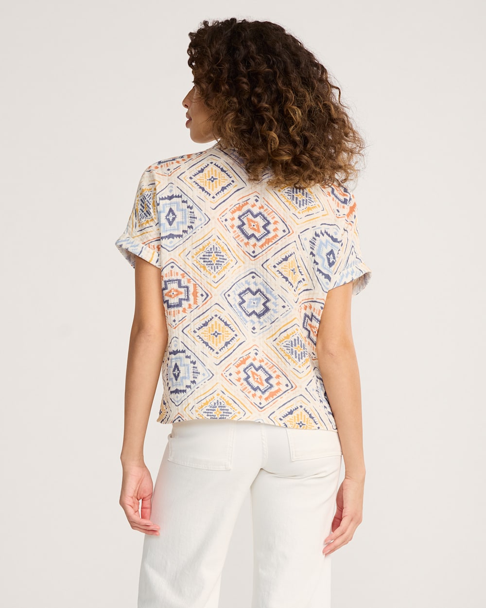 ALTERNATE VIEW OF WOMEN'S COTTON GAUZE SHIRT IN HARDING BANDANA PRINT image number 2