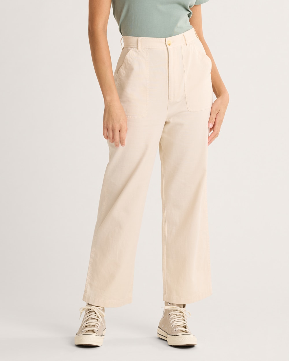 WOMEN'S UTILITY COTTON/LINEN PANTS IN BONE image number 1
