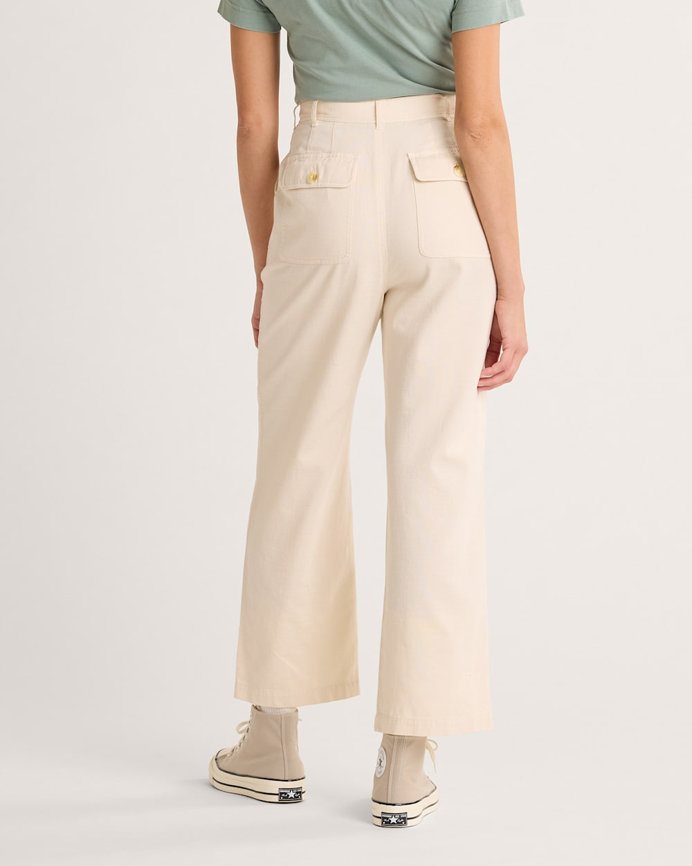ALTERNATE VIEW OF WOMEN'S UTILITY COTTON/LINEN PANTS IN BONE image number 3