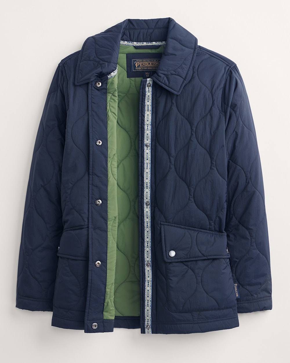 ALTERNATE VIEW OF WOMEN'S MARIGOLD CRINKLE QUILTED BARN COAT IN MIDNIGHT image number 6