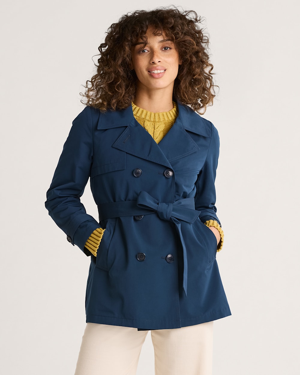 WOMEN'S MARLENE CLASSIC SHORT TRENCH COAT IN BLUE CLOUD image number 1