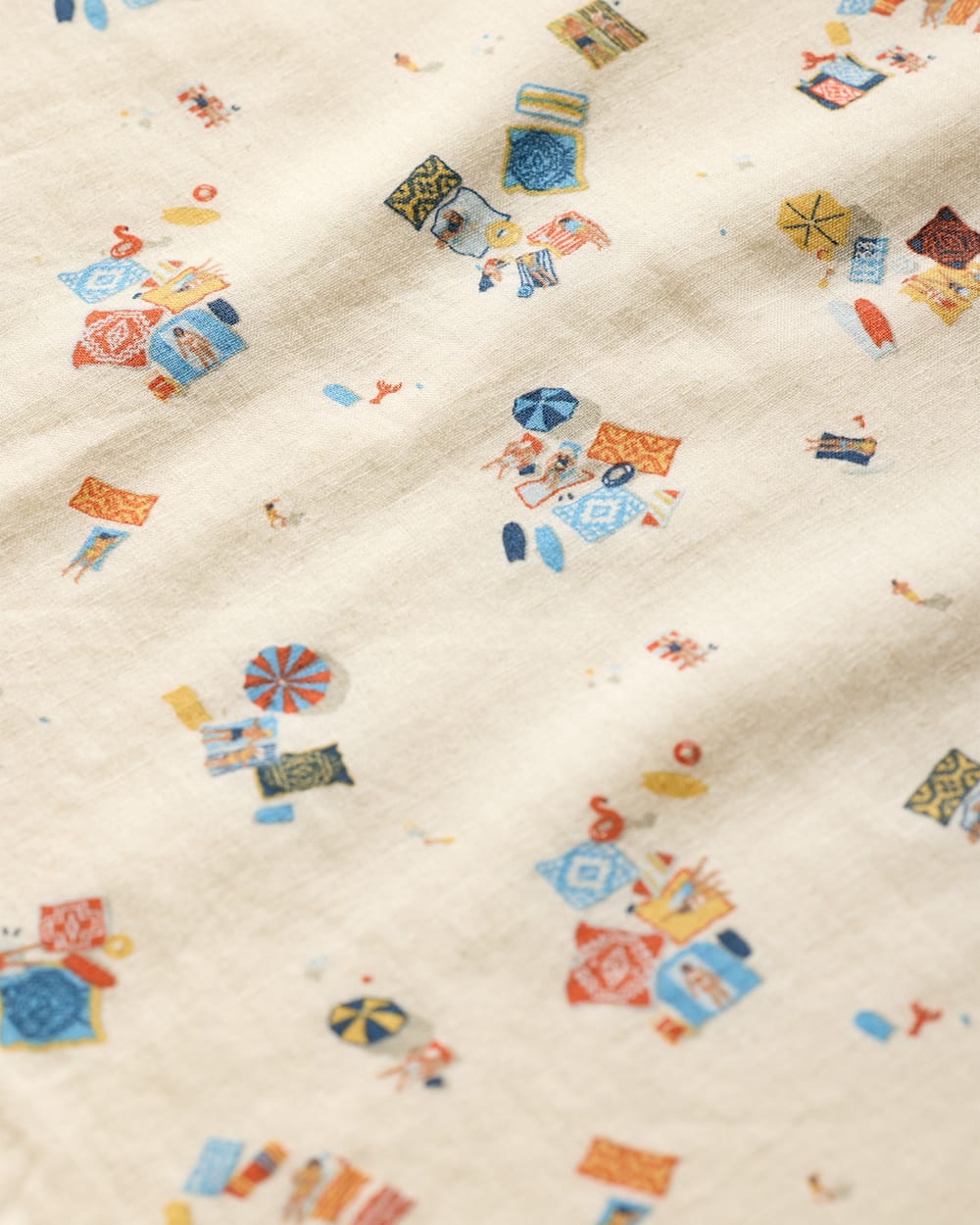 ALTERNATE VIEW OF WOMEN'S COASTAL LINEN SHIRT IN ANTIQUE WHITE BEACH PRINT image number 5