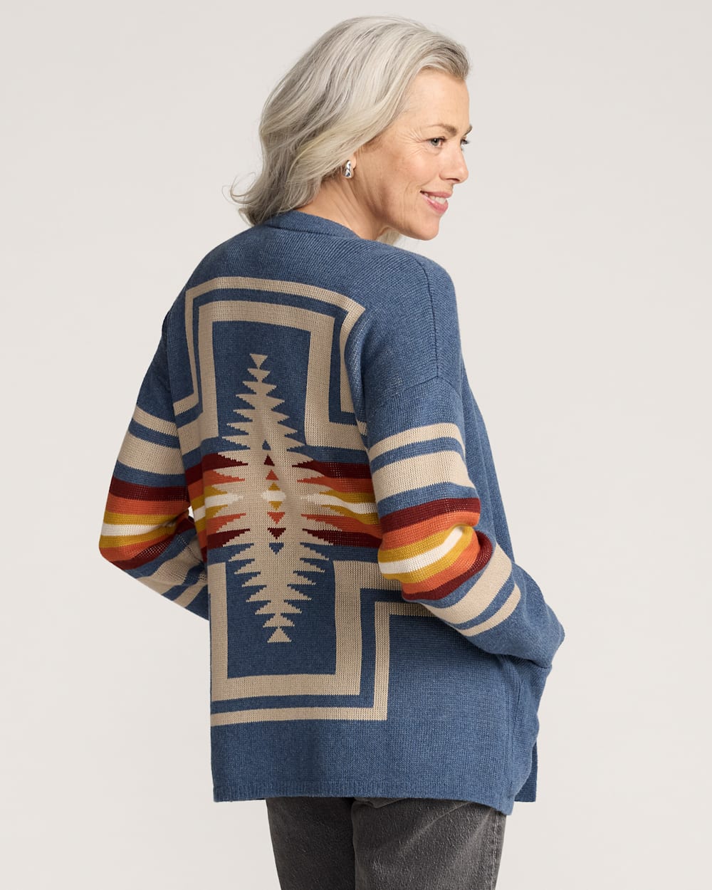 WOMEN'S SIERRA SPRINGS COTTON CARDIGAN IN DUSTY BLUE HEATHER image number 1