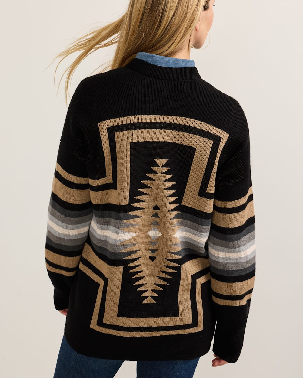 WOMEN'S SIERRA SPRINGS COTTON CARDIGAN IN BLACK MIX image number 1