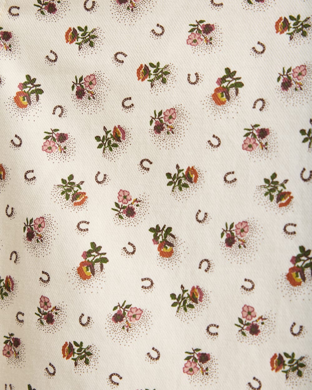 ALTERNATE VIEW OF WOMEN'S FLORAL COTTON TWILL GAMBLER SHIRT IN ECRU image number 6