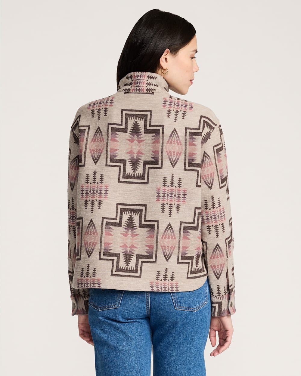 ALTERNATE VIEW OF WOMEN'S HARDING COTTON CHAMOIS HALF-ZIP PULLOVER IN TAUPE MULTI image number 2