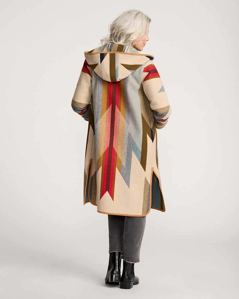 ALTERNATE VIEW OF WYETH TRAIL WOOL BLANKET COAT IN TAN image number 2
