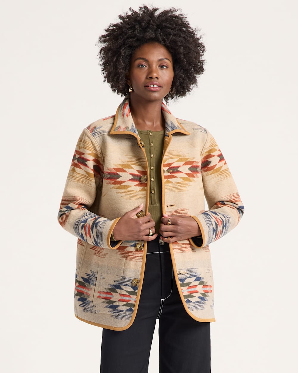 ALTERNATE VIEW OF WYETH FALLS REVERSIBLE WOOL COAT IN TAN MULTI image number 5
