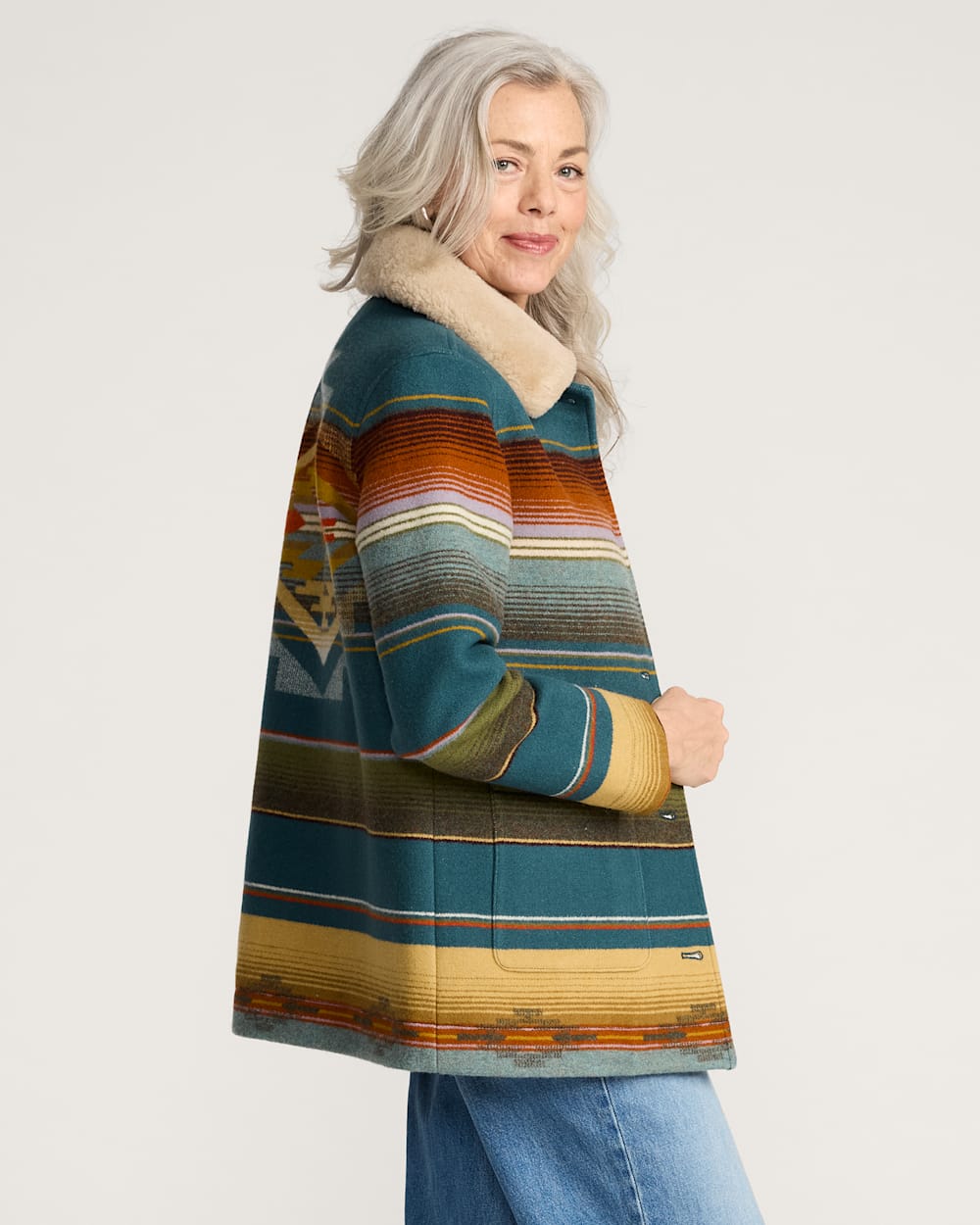 ALTERNATE VIEW OF WOMEN'S TUMALO BROWNSVILLE COAT IN TEAL image number 3