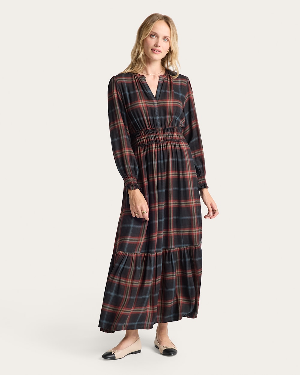 WOMEN'S PLAID ZOE DRESS IN BLACK MULTI image number 1
