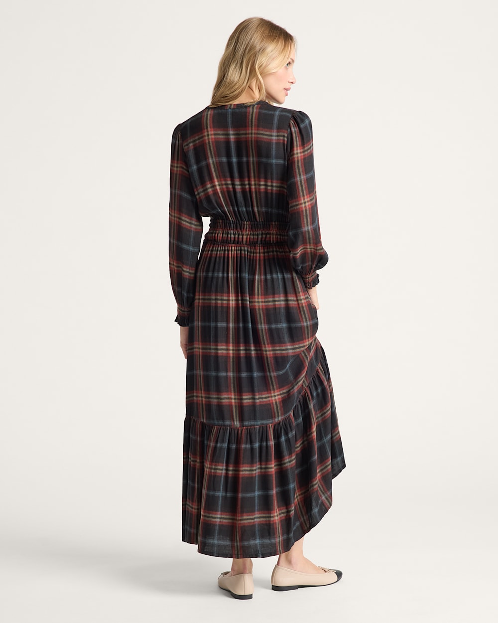 ALTERNATE VIEW OF WOMEN'S PLAID ZOE DRESS IN BLACK MULTI image number 2