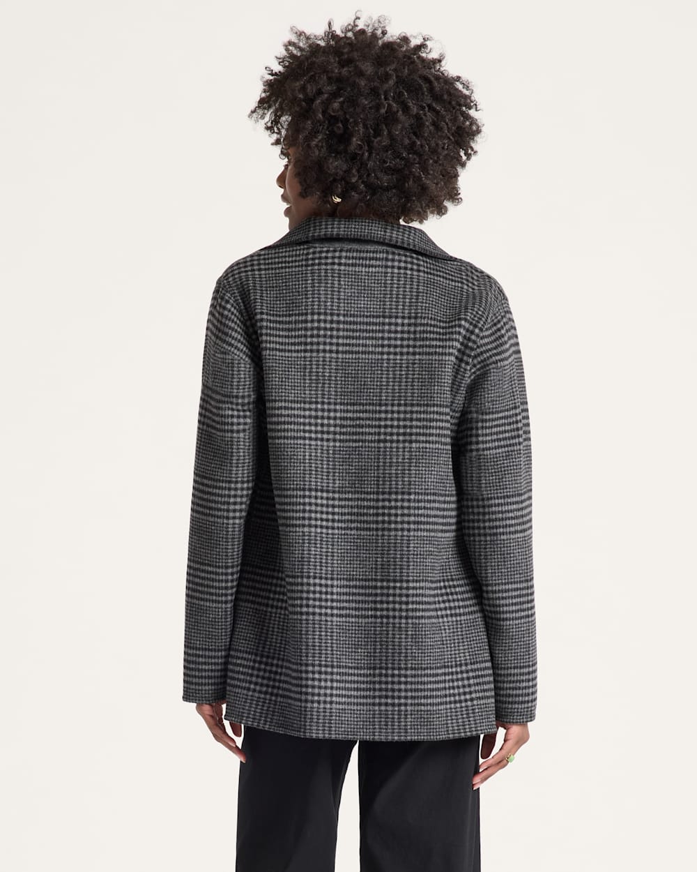 ALTERNATE VIEW OF WOMEN'S REVERSIBLE WOOL JACKET IN CHARCOAL HERRINGBONE image number 3
