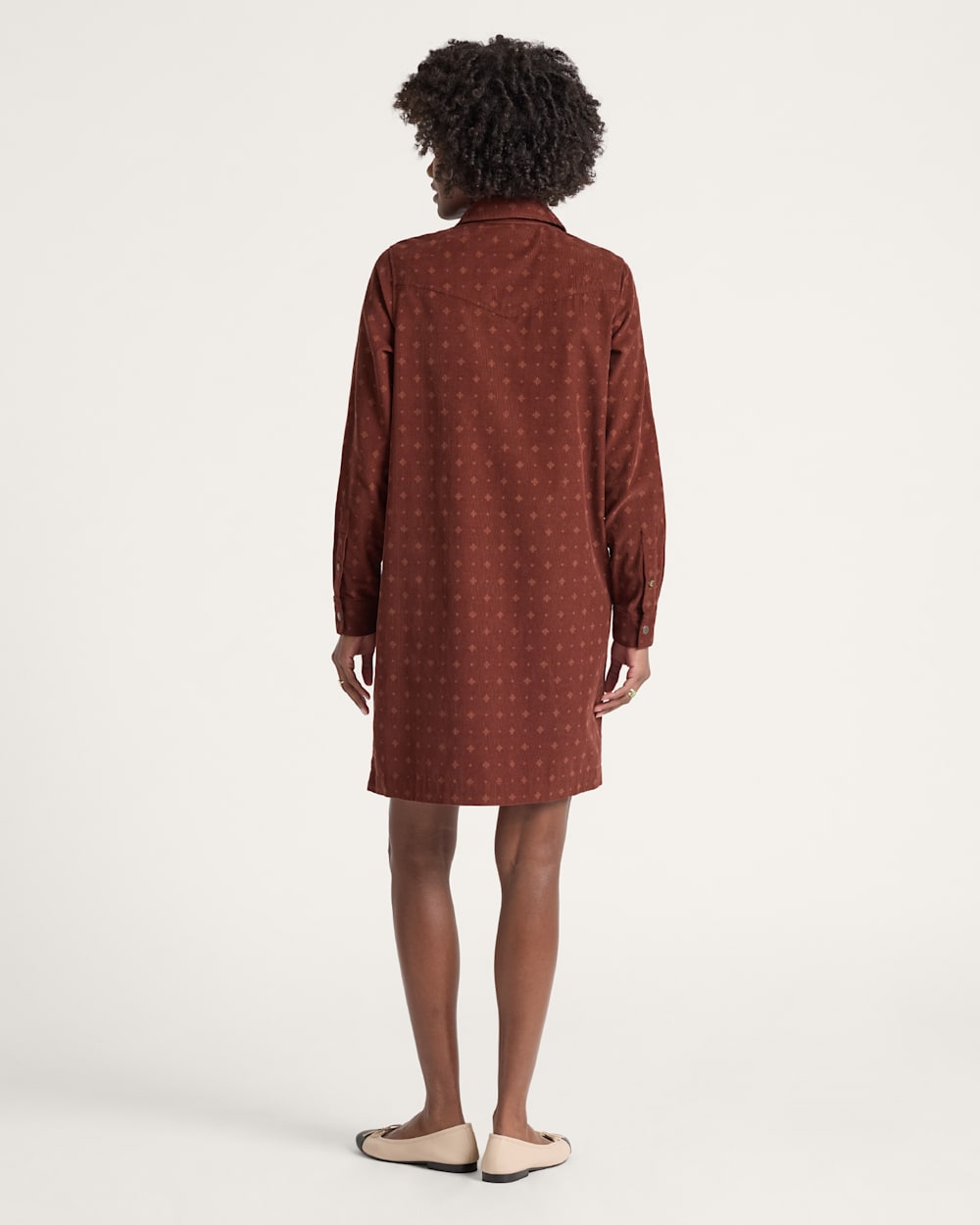 ALTERNATE VIEW OF WOMEN'S PARKER CORDUROY DRESS IN BURGUNDY FOULARD image number 2