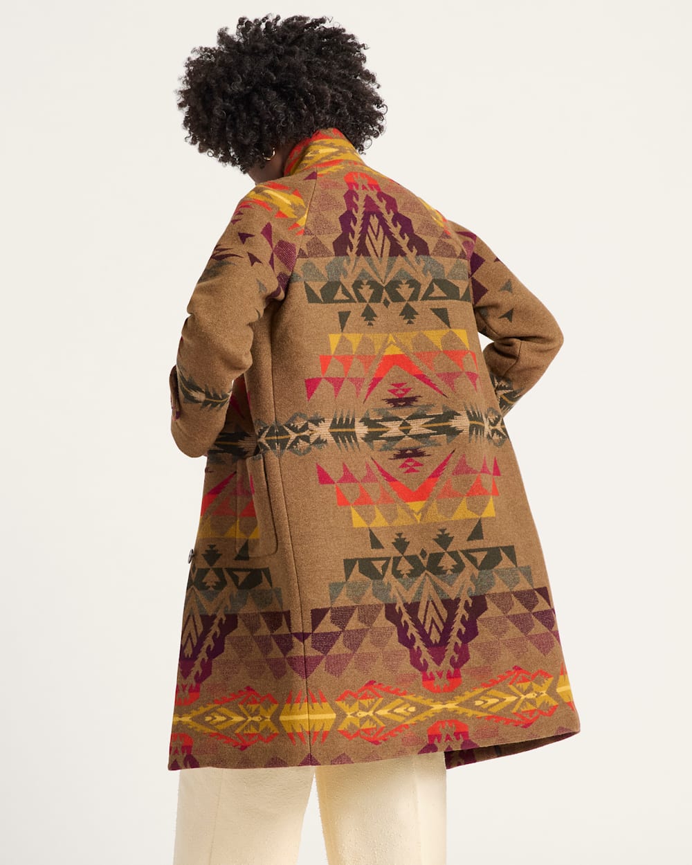 ALTERNATE VIEW OF WOMEN'S AUTUMN BIRCH ARCHIVE BLANKET COAT IN BROWN image number 2