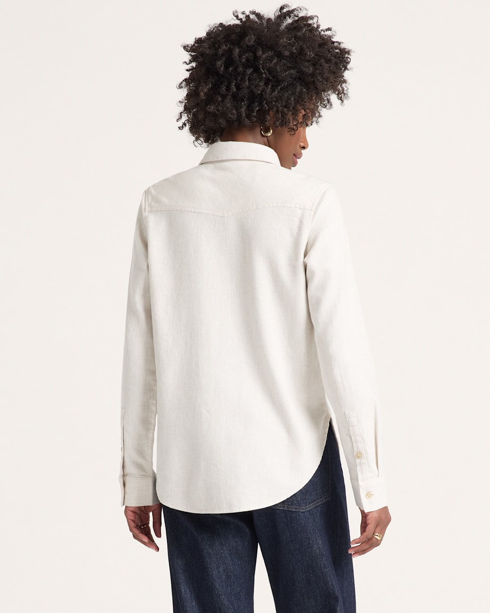 ALTERNATE VIEW OF COTTON FLANNEL RELAXED SHIRT IN NATURAL image number 2