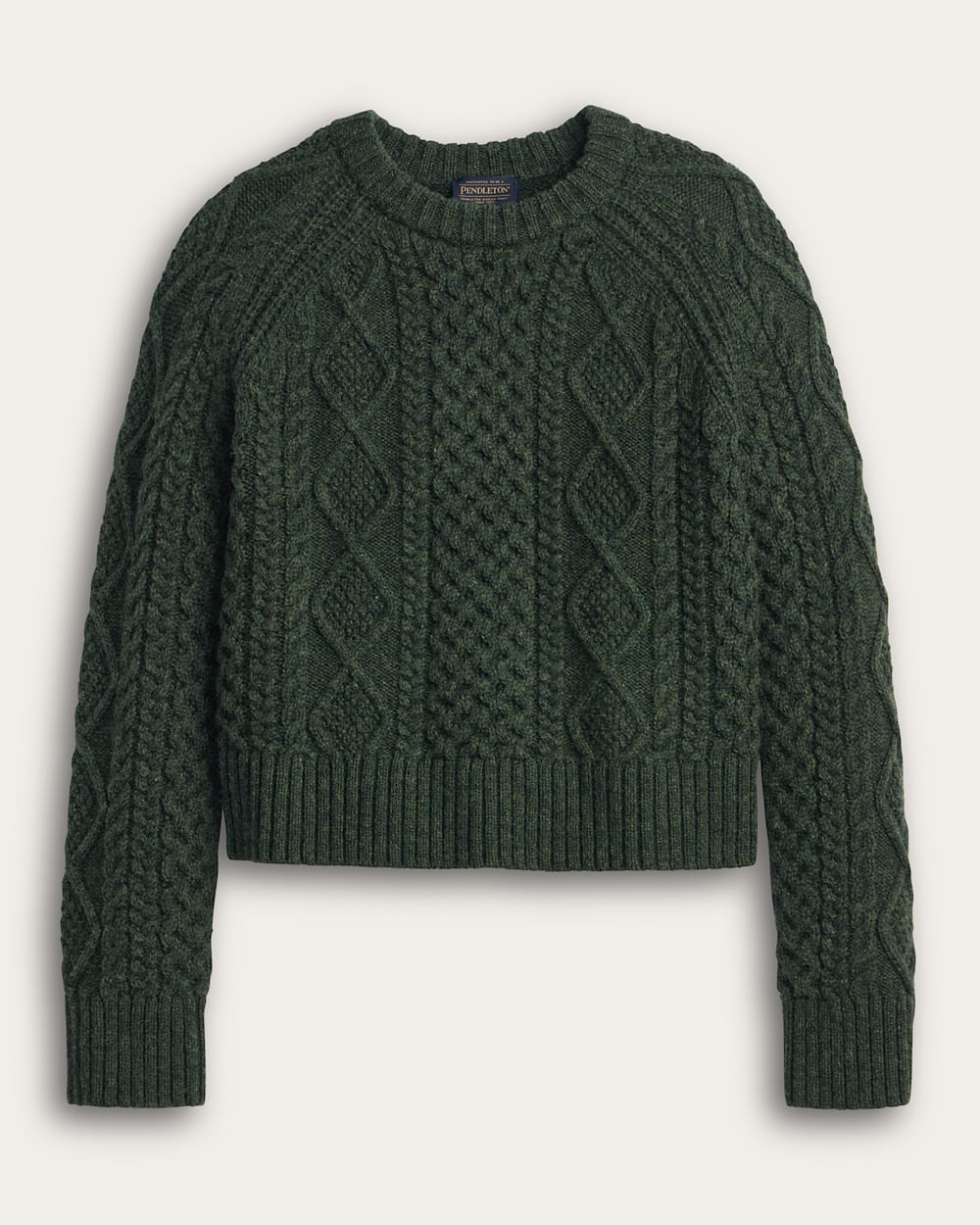 WOMEN'S FISHERMAN WOOL SWEATER IN DARK FIR image number 1