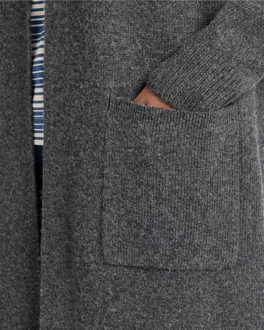 ALTERNATE VIEW OF WOMEN'S LAMBSWOOL DUSTER CARDIGAN IN CHARCOAL image number 4