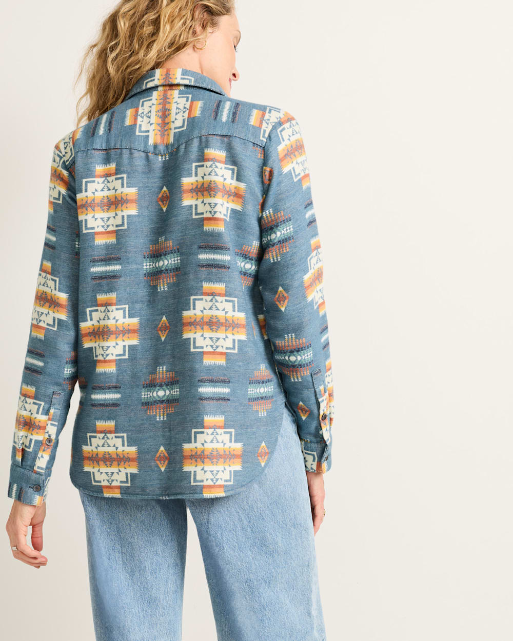 ALTERNATE VIEW OF WOMEN'S DOUBLESOFT PERFECT ONE POCKET SHIRT IN NAVY CHIEF JOSEPH image number 2