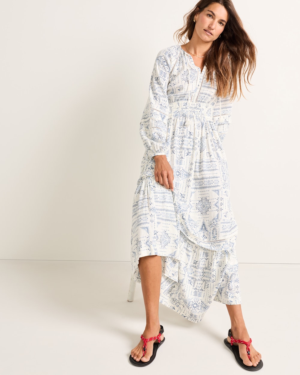 ALTERNATE VIEW OF WOMEN'S ATHENA MAXI DRESS IN BLUE LAUREL GROVE image number 6