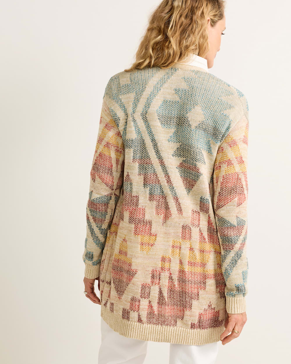 ALTERNATE VIEW OF WOMEN'S CHEYENNE COTTON CARDIGAN IN NATURAL MULTI image number 2